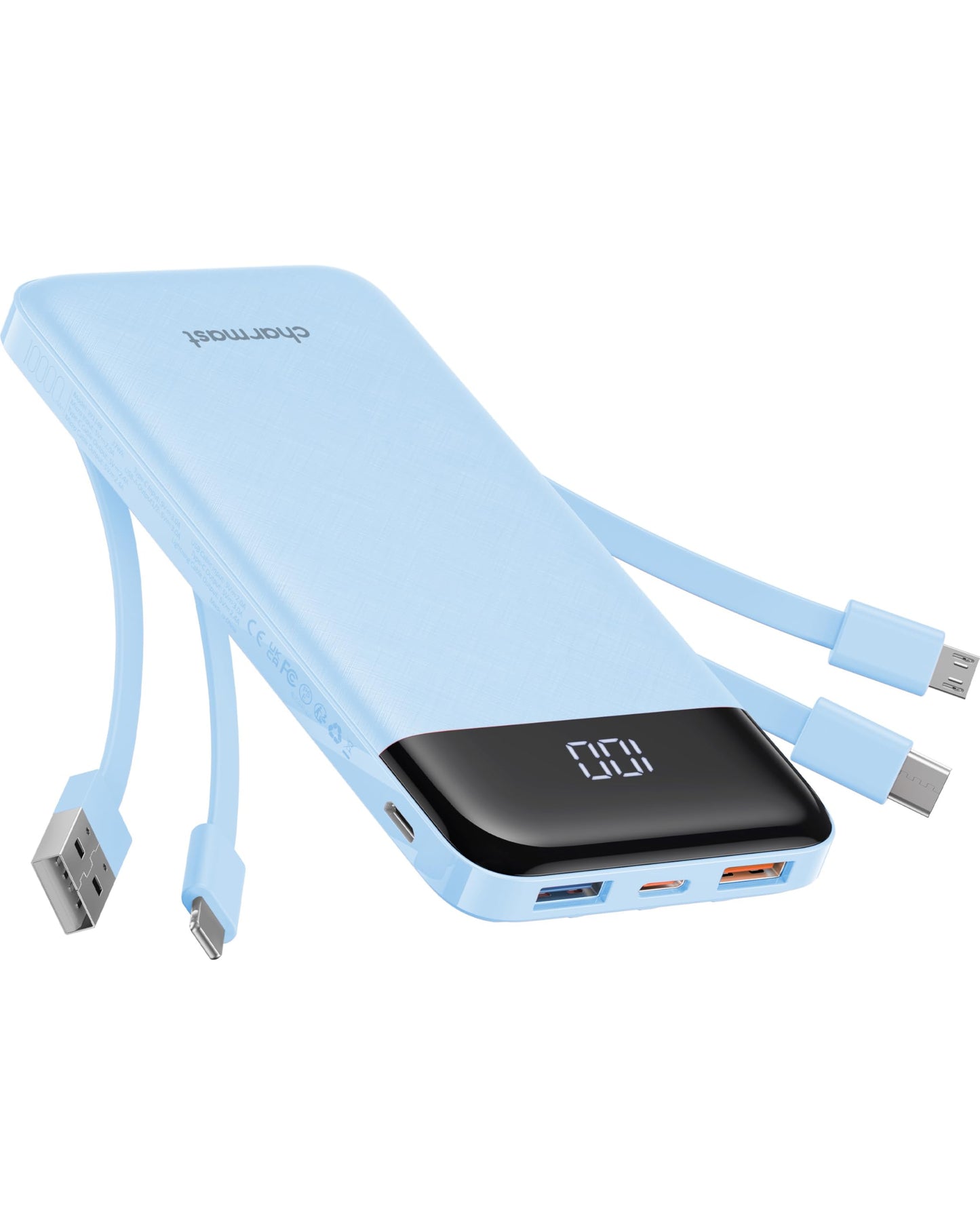 10000mAh Travel Battery Pack 6 Outputs 3 Inputs 3A Fast Charging Power Bank for Samsung Google Pixel LG Moto iPhone iPad