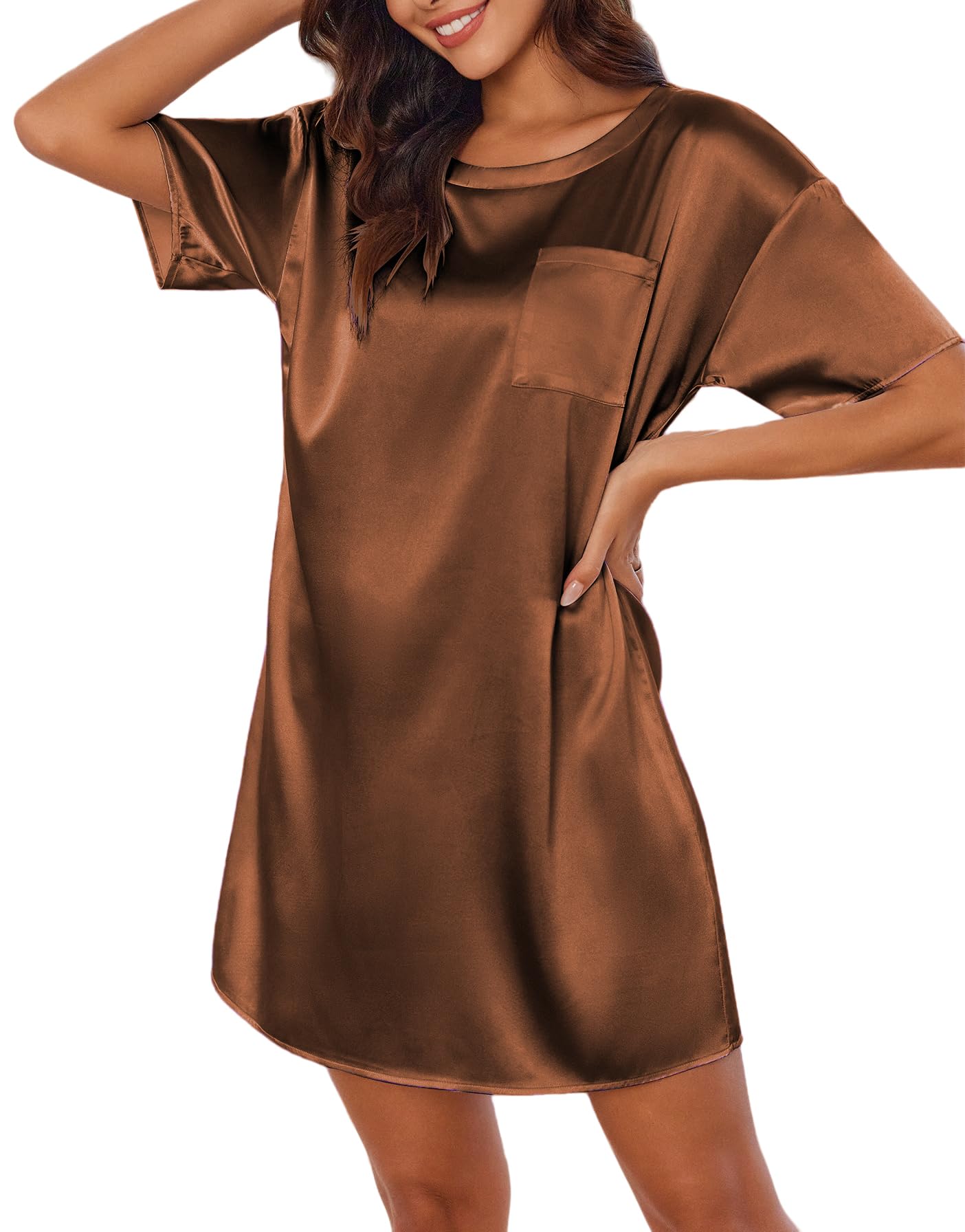 Silk Sleep Shirts with Pockets