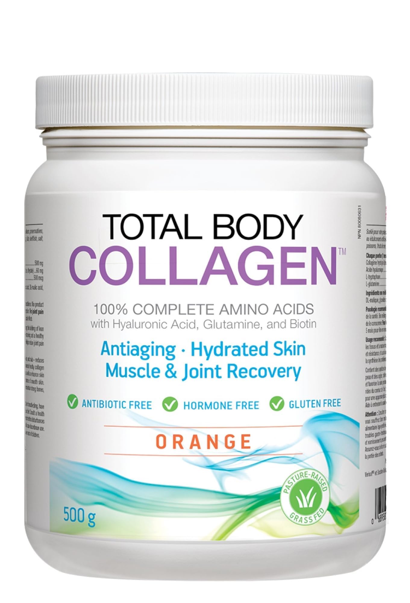 Natural Factors Total Body Collagen Bioactive Peptides Powder for Healthy Skin Hair & Joints Orange