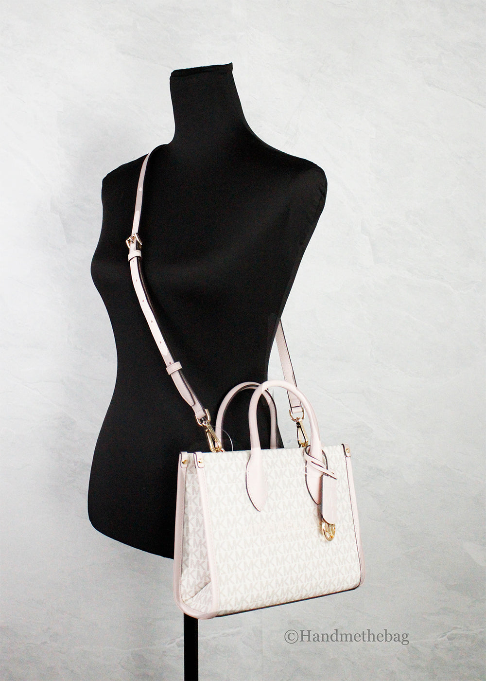 Michael Kors Mina Belted Cream PVC Chain Crossbody Bag