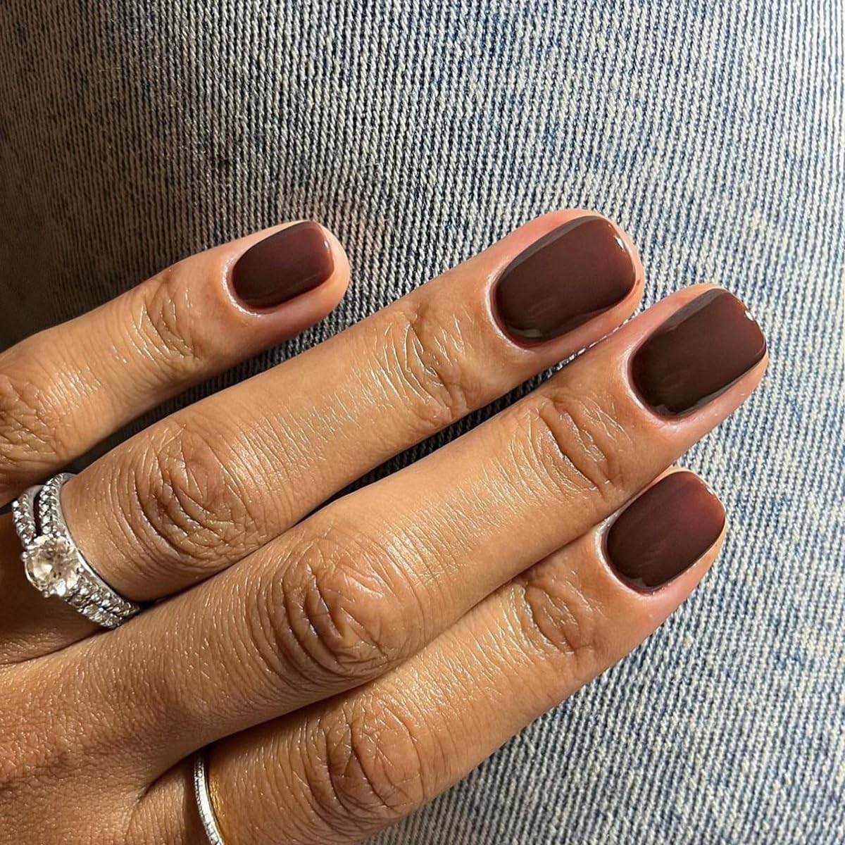 Chocolate Brown Press on Nails Short Square