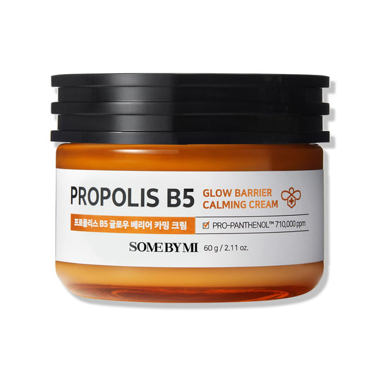 SOME BY MI Propolis B5 Glow Barrier Calming Cream - 2.02Oz 60ml - Made from Propolis and Panthenol for Glass Skin - Strengthen Skin Barrier with Daily Skin Brightening Moisturizer - Korean Skin Care