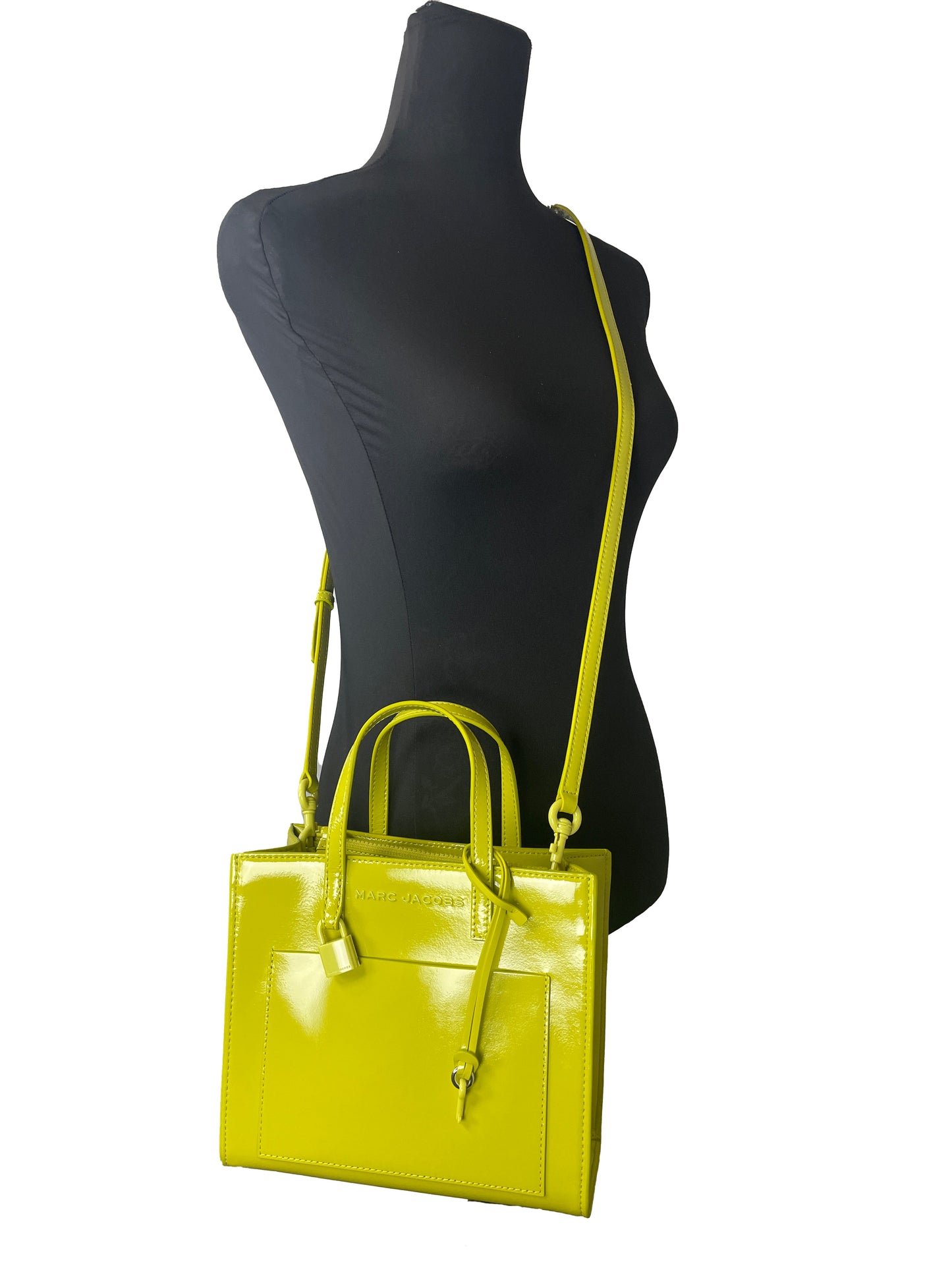 Mini Grind Patent Leather Crossbody Tote Bag