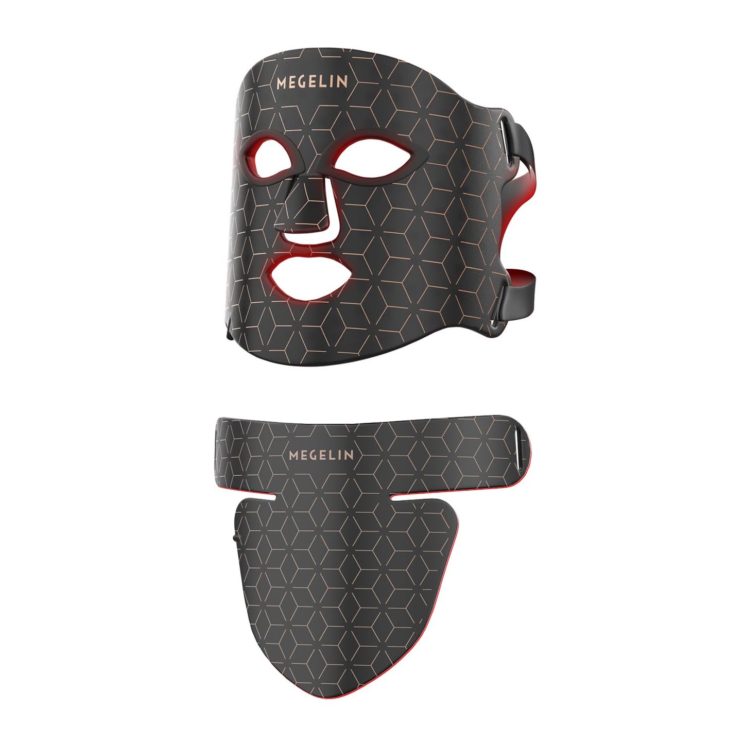 Led Red Light Therapy Face & Neck Mask 7 Colors Led Light Therapy Facial Mask Infrared Red Light Therapy Mask Infrared Light Skin Rejuvenation(Black)