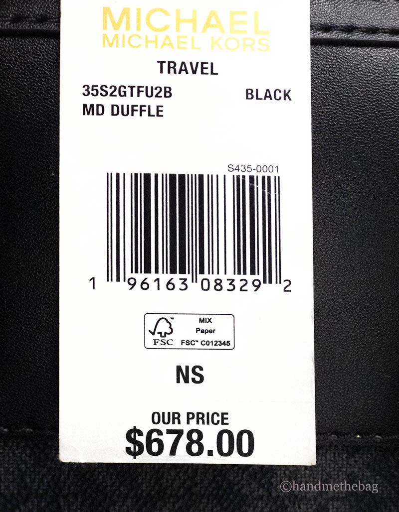 Michael Kors Travel Medium Black Signature PVC Duffle Crossbody Handbag