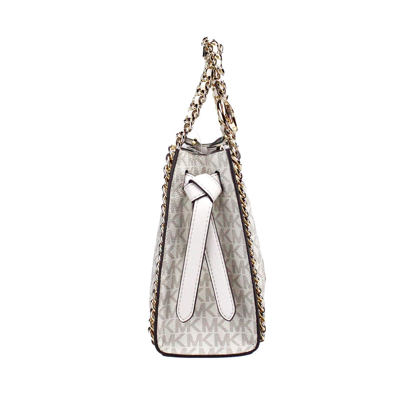 Michael Kors Mina Belted Cream PVC Chain Crossbody Bag
