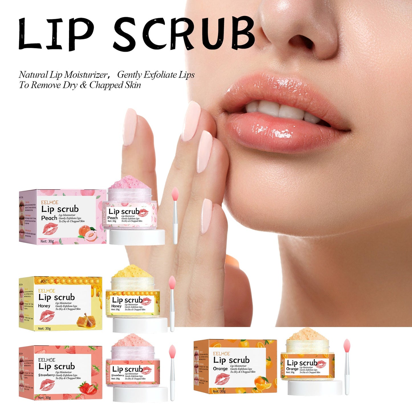 Strawberry Lip Scrub, Moisturize Lips, Prevent Dry Crack, Moisturize Dead Skin, And Fade The Corners Of Lips