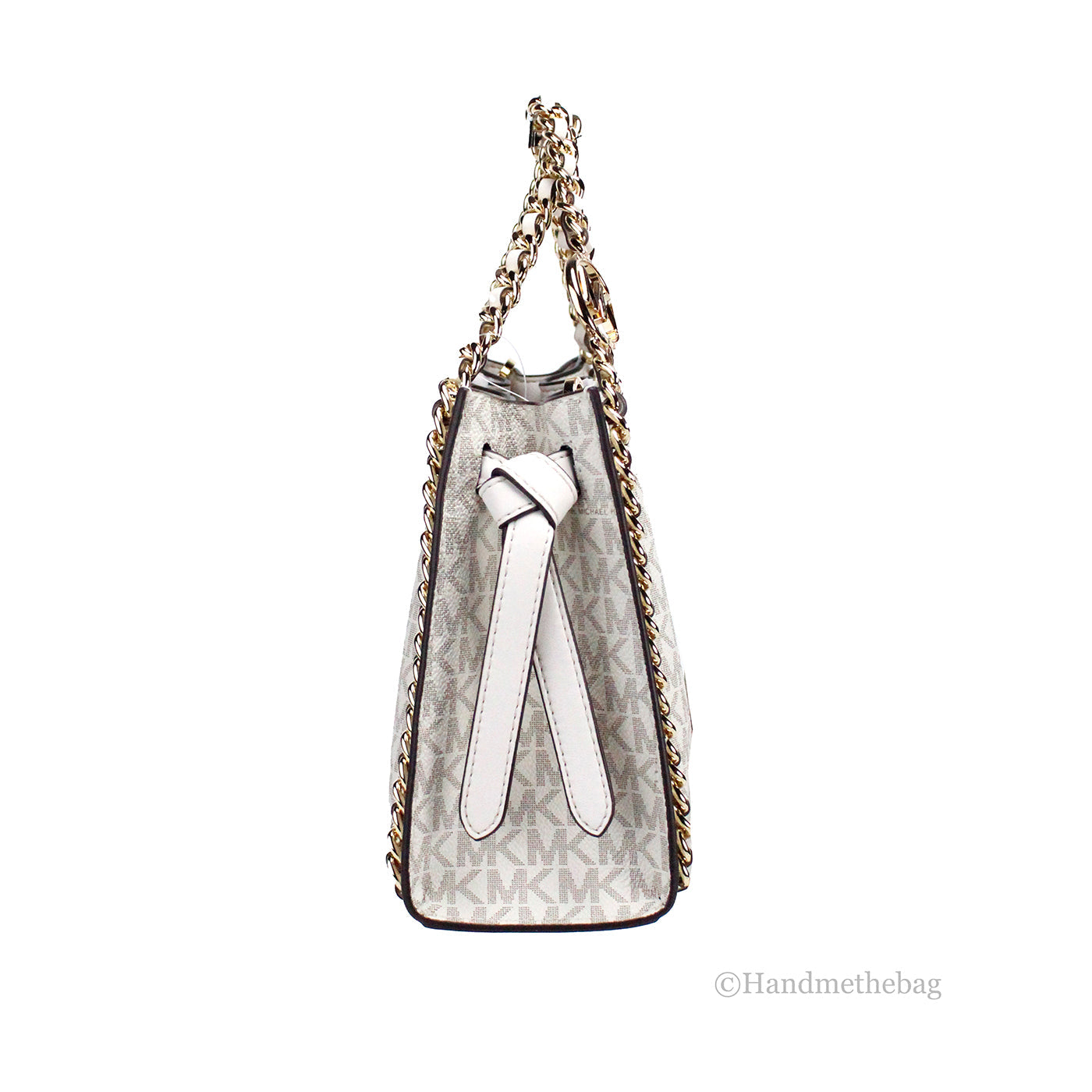 Michael Kors Mina Belted Cream PVC Chain Crossbody Bag