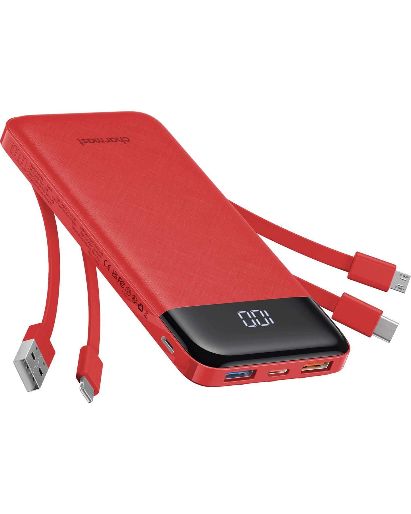 10000mAh Travel Battery Pack 6 Outputs 3 Inputs 3A Fast Charging Power Bank for Samsung Google Pixel LG Moto iPhone iPad